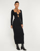 Bild von Delani Langärmeliges Midikleid in Schwarz