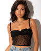Bild von Delora Crop Top in Schwarz Flock Flutterby