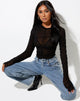 Bild von Deloya Top in Mesh Schwarz