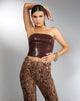 Bild von MOTEL X IRIS Dena Top in Croc PU Dunkelbraun