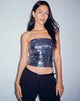 Abbildung von Dena Bandeau Crop Top in Silver Shimmer