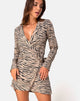 Bild von Deva Wickelkleid in 90s Zepra Taupe
