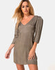 Image of Dumia Minikleid aus Satin Gepard Silber Grau