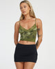 Abbildung von Dyrana Crop Top in Rose Flock Loden Grün
