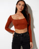 Bild von Elcaca Crop Top in Rippe Bombay Brown