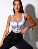 Image of Elci Korsett Top in Cherub Weiß Blau