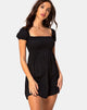 Image of Eldre Kleid aus Satin Cheetah Schwarz