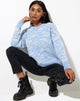 Image of Eleni Pullover in Zebra Blau Grau