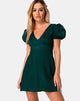 Image of Elfy Minikleid aus Satin Gepard Waldgrün