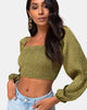 Image of Elina Top aus Satin Cheetah Khaki