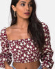 Bild von Elina Crop Top in Wild Fleur Maroon