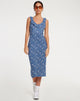 Bild von Elleta Midikleid in Retro Floral Blau