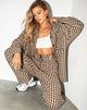 Image of Marcella Hemd in Tan Schwarz Gingham