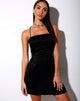 Image of Enif Slip Dress aus Satin Ditsy Rose Schwarz