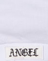 Weiß mit Engel-Stickerei