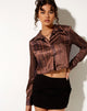 Image von Estara Hemd in Satin Marmor Kakao