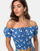 Bild von Evane Crop Top in Soheila Floral Blau