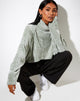 Image of Evie Cropped Pullover aus Chenille Sage