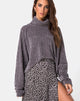 Image of Evie Sweatshirt mit Kragen aus Chenille Grau