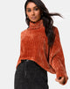Bild von Evie Cropped Sweater aus rostfarbener Chenille