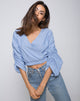 Image of Evrilia Wickel-Bluse in Streifen Blau