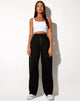 Bild von Exposed Button Parallel Jeans in schwarzer Waschung