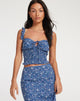 Bild von Ezra Top in Retro Floral Blau