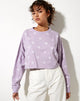 Bild von Fawly Crop Top in kleiner Graffiti-Blume Flieder