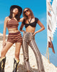 Bild von Gramma Short in Crochet Knit Stripe Brown Chocolate
