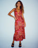 Bild von Fiaso Midikleid in abstraktem Paisley Rot