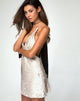 Image of Finn Slip Dress aus Muschelpailletten Nude