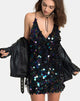 Image of Finn Slip Dress in Schwarz Opal Pailletten