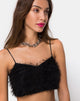 Image of Balien Crop Top mit Fransen Schwarz