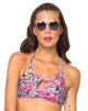Bild von Motel Flux Longline Bikini Top In Fluro Flower