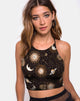 Bild von Folly Crop Top in Solar System Schwarz