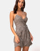 Image of Furiosa Wickelkleid aus Satin Rose Silber Grau