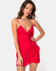 Bild von Furiosa Wickelkleid aus Satin in Rosenrot