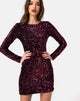 Image of Gabby Kleid mit tiefem Rücken aus Pailletten in Wein