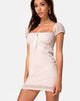 Image of Gaina Bodycon Kleid in Flock Ditsy Leopard Taupe