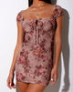 Image of Gaina Bodycon Kleid aus Mesh Pfirsichblüte