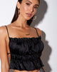 Image of Gamera Cami Top in Heavy Satin Schwarz
