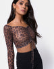 Image von Ganida Top in Leopard Mesh