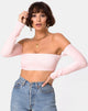 Image of Ganis Langärmeliges Crop Top aus flauschigem Strick Candy