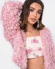 Image of Gasta Cardi aus Zottelstrick zuckerrosa