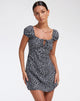 Image of Gaval Minikleid in Ditsy Rose Schwarz