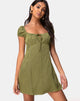 Image of Gaval Minikleid aus Satin Gepard Khaki