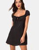 Image of Gaval Minikleid aus Satin Gepard Schwarz