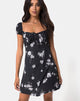 Image of Gaval Minikleid in Mono Flower Schwarz