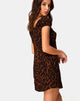 Image of Gaval Minikleid in Übergröße Jaguar Braun