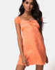 Image of Gaval Minikleid aus Satin Gepard Koralle